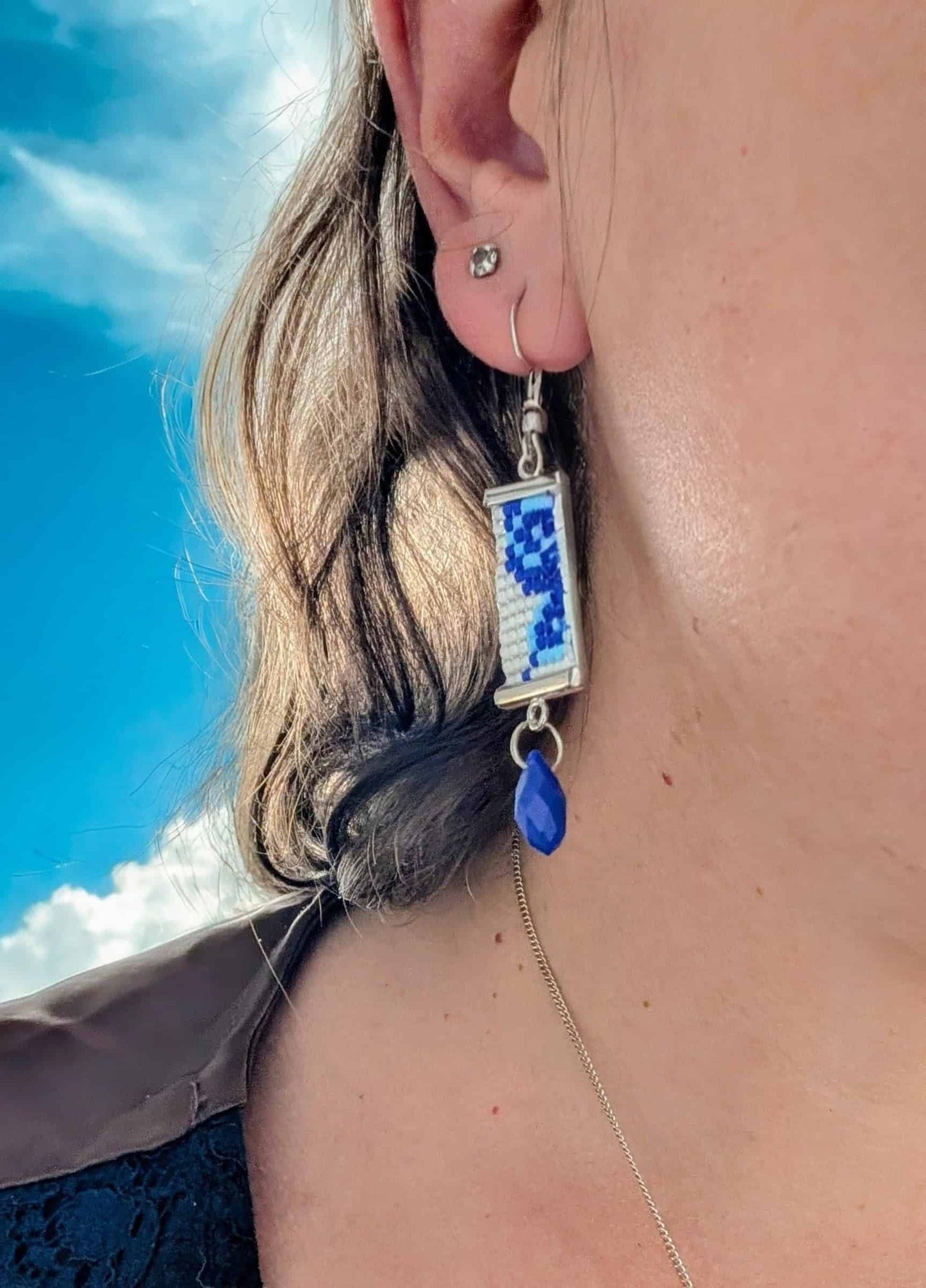Boucles d'oreilles "Poucelina", ailes de papillon en perles Miyuki