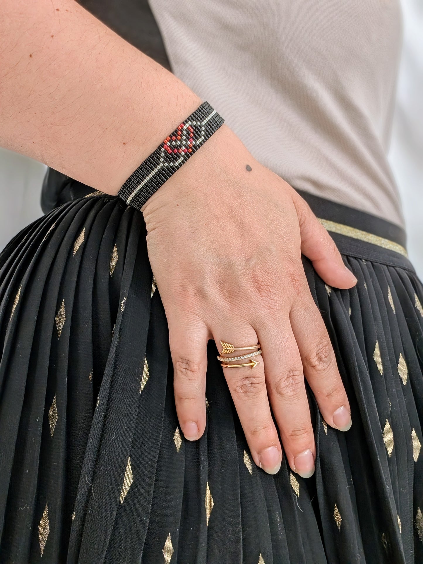 Bracelet artisanal Eternel, tissé en perles Miyuki