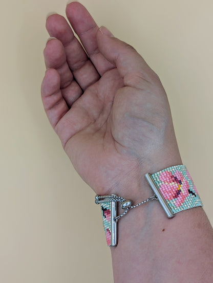 Bracelet artisanal Sakura, tissé en perles Miyuki