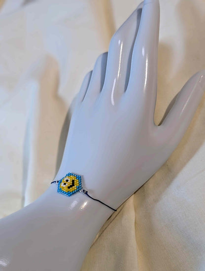 Bracelet Emoji : "Smile", "Fleur" ou "Peace", en perles Miyuki Delica