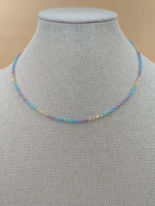 Collier ou Bracelet Double "Gaïa", délicatesse pastel en perles Miyuki