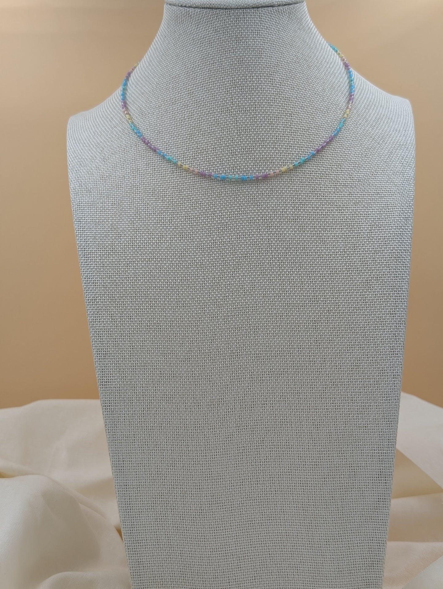 Parure artisanale Gaïa : Collier ou bracelet double et boucles d'oreilles, en perles Miyuki