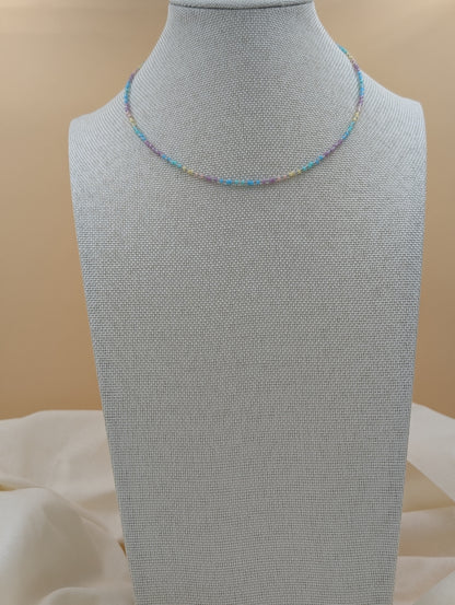 Parure artisanale Gaïa : Collier ou bracelet double et boucles d'oreilles, en perles Miyuki