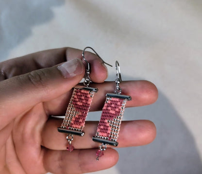 Boucles d'oreilles "Poucelina", ailes de papillon en perles Miyuki