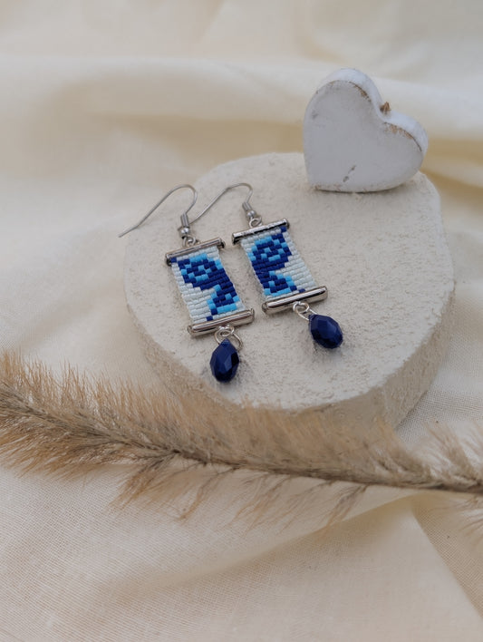Boucles d'oreilles "Poucelina", ailes de papillon en perles Miyuki
